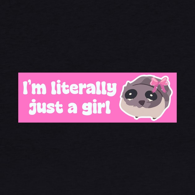 I'm literally just a girl, sad hamster meme stickers by QuortaDira